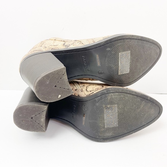 Bamboo Women’s Size 8 Brown Snake Print Ankle Chunky Heel Boots Booties - Picture 8 of 9